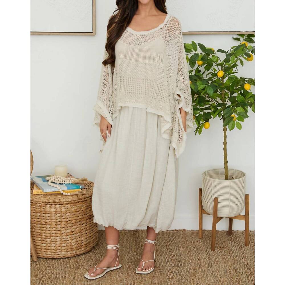 NEW M MILANO linen bubble skirt in beige